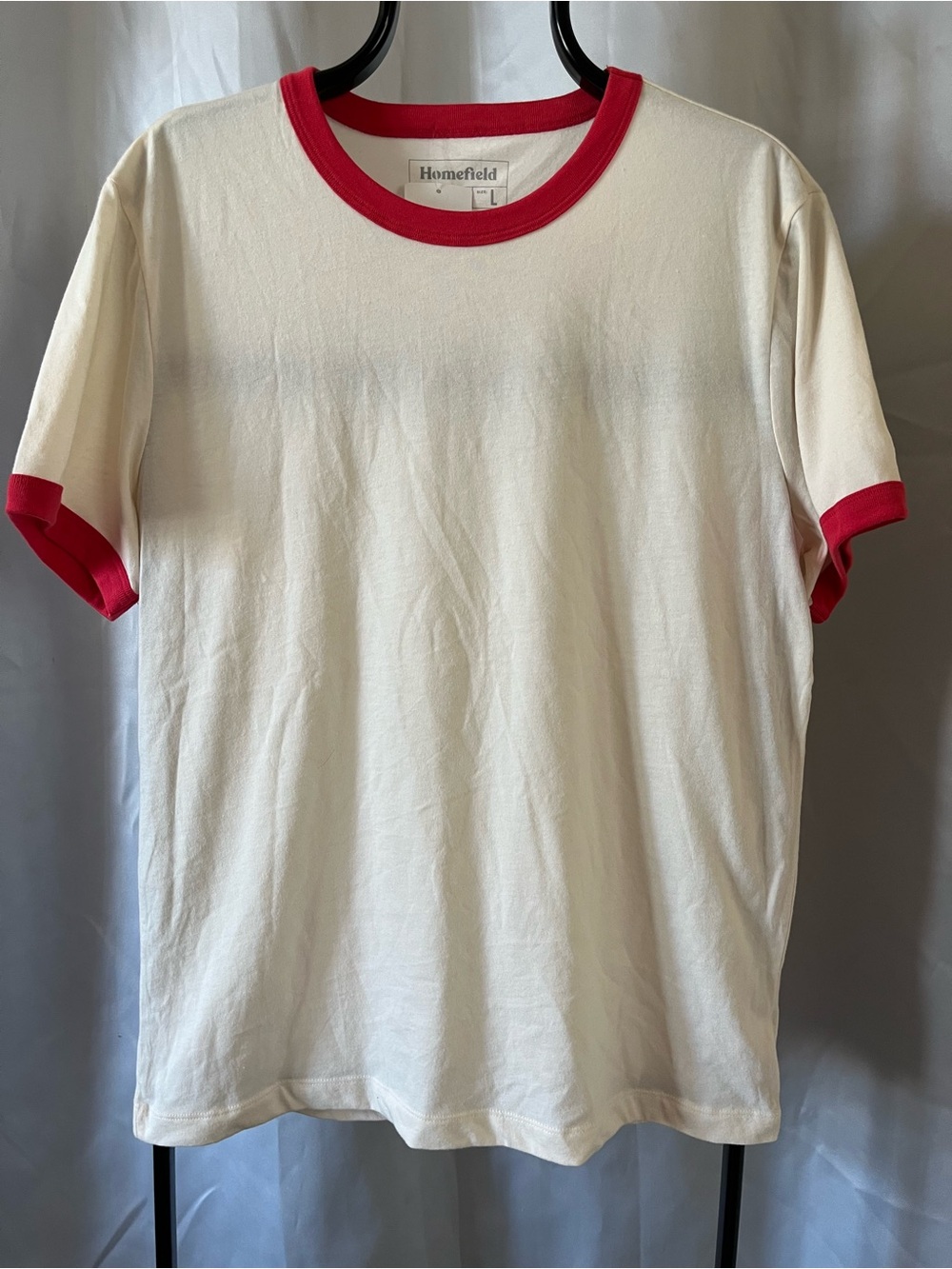 Homefield Unisex Ringer Tee Red/Cream